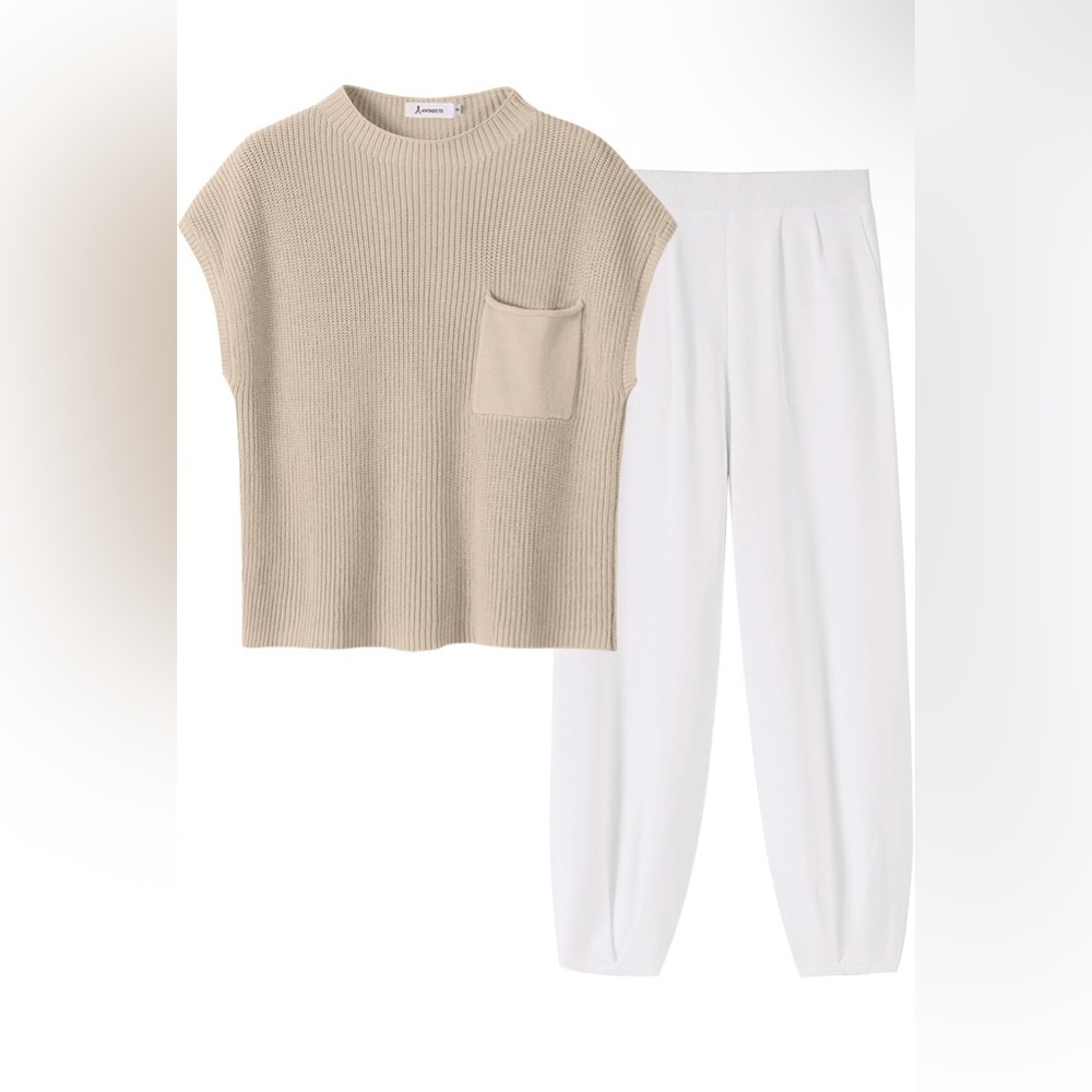 ANRABESS Women's Two Piece Knit Sweater Set